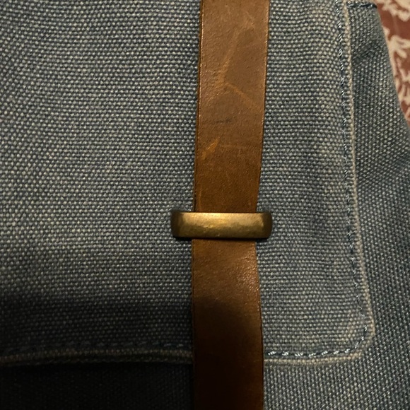 Acacia Blue Canvas Backpack Leather Adjustable straps - Picture 9 of 9